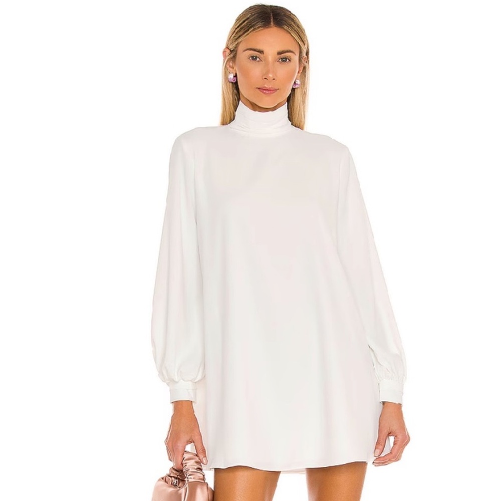 Amanda Uprichard Long Sleeve Fleurette Dress in Ivory